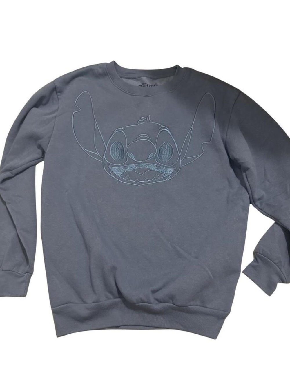 Disney Light Blue Stitch Outline Crewneck Sweater - Men